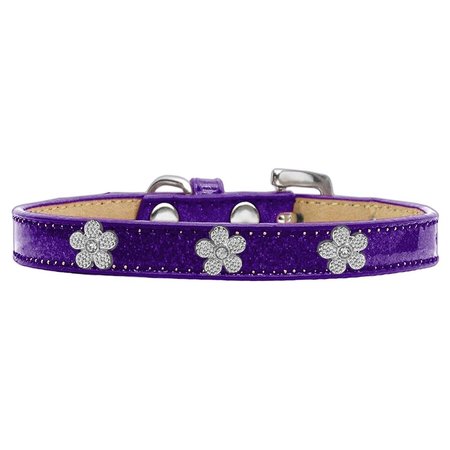 MANSBESTFRIEND Silver Flower Widget Dog CollarPurple Ice Cream Size 10 MA921060